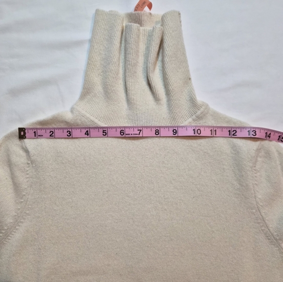 ​Talbots Petites Pure Cashmere Turtleneck Sweater - Cream Ivory - Petite Large - Picture 5 of 9